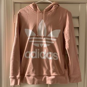 Adidas Hooded Sweatshirt Pink Size Small